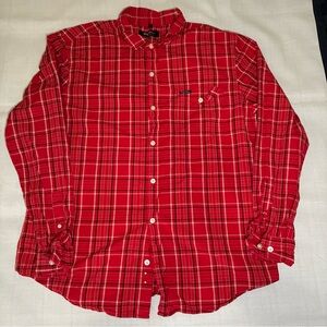 LRG Wovens Red Checkered Men's Button Down Shirt